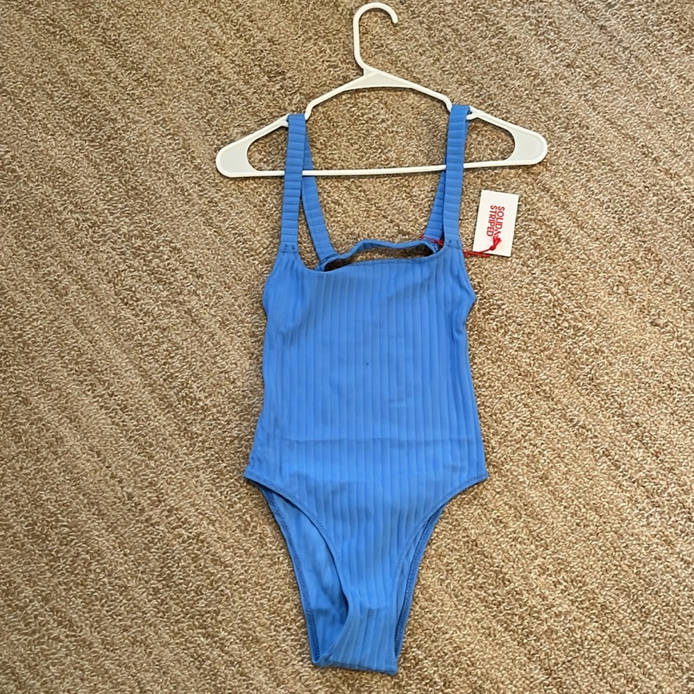 NWT** - Solid and Striped The TONI French Blue swimsuit. **DAMAGED**. See photos